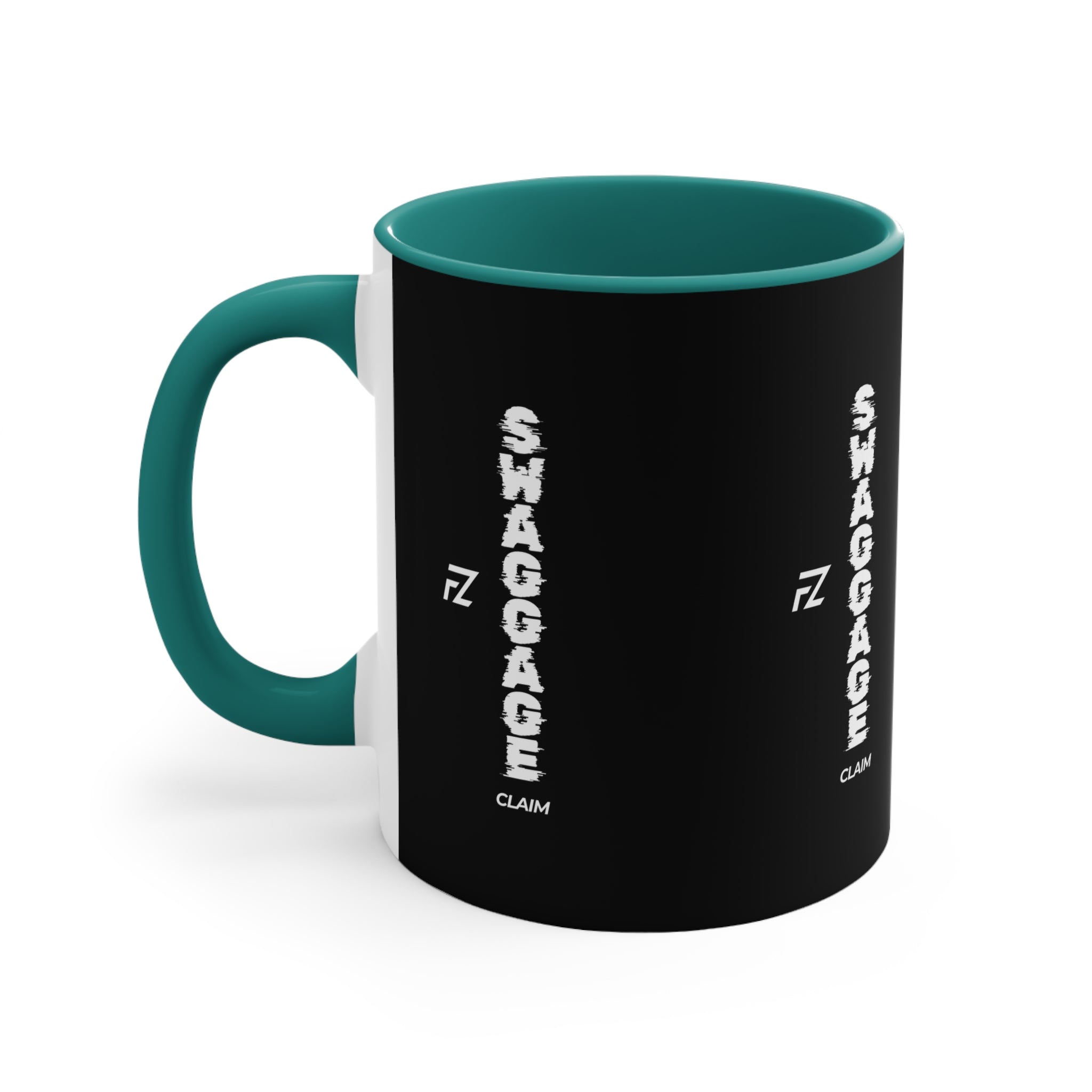'Swaggage Claim' Vertical Logo Accent Mug — 11oz Coffee Cup