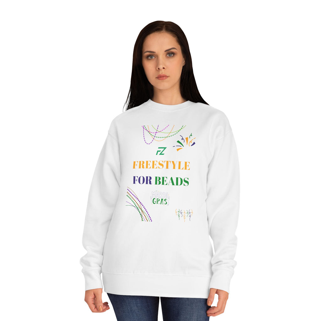 "Freestyle Four Beads" Crewneck Sweatshirt — Mardi Gras 2026