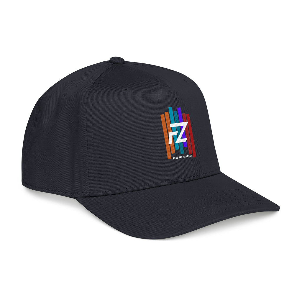 BARS FEEL MY RIPPLE? Mid Profile Baseball Cap — Colorful 'FZ' Retro Stripe Logo Hat