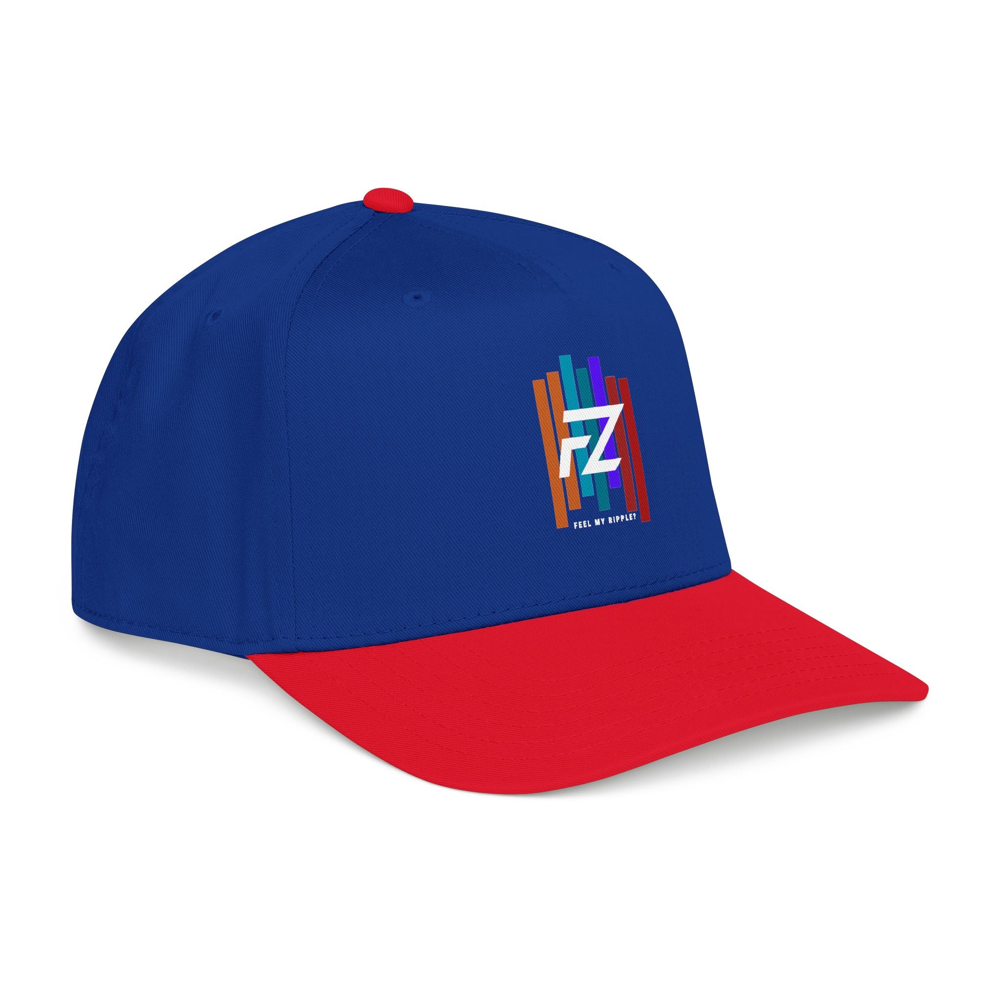 BARS FEEL MY RIPPLE? Mid Profile Baseball Cap — Colorful 'FZ' Retro Stripe Logo Hat