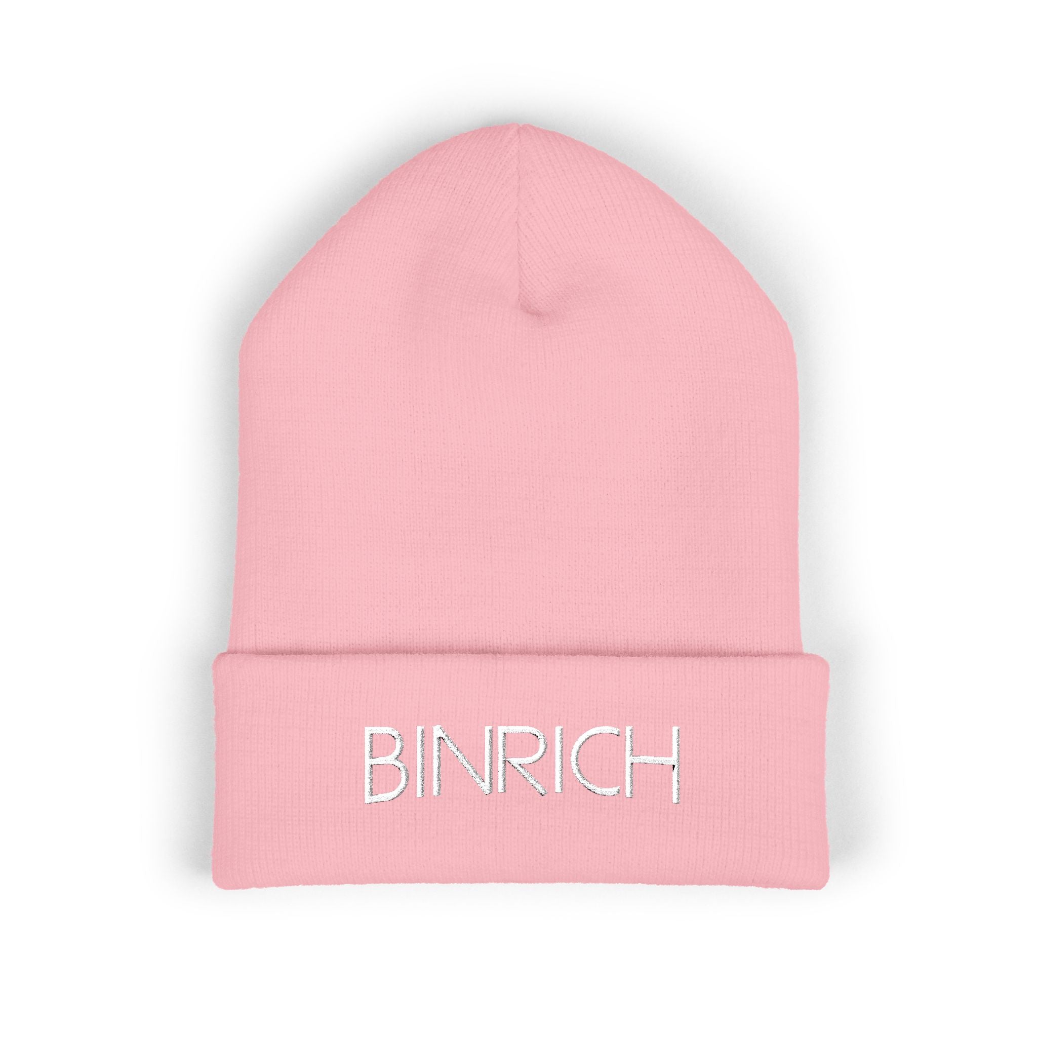 Embroidered "BINRICH" Classic Cuffed Beanie — Warm Knit Winter Hat