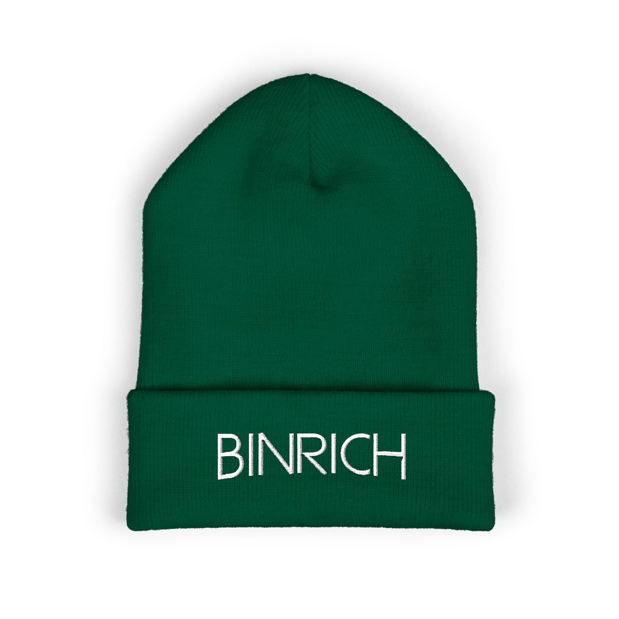 Embroidered "BINRICH" Classic Cuffed Beanie — Warm Knit Winter Hat