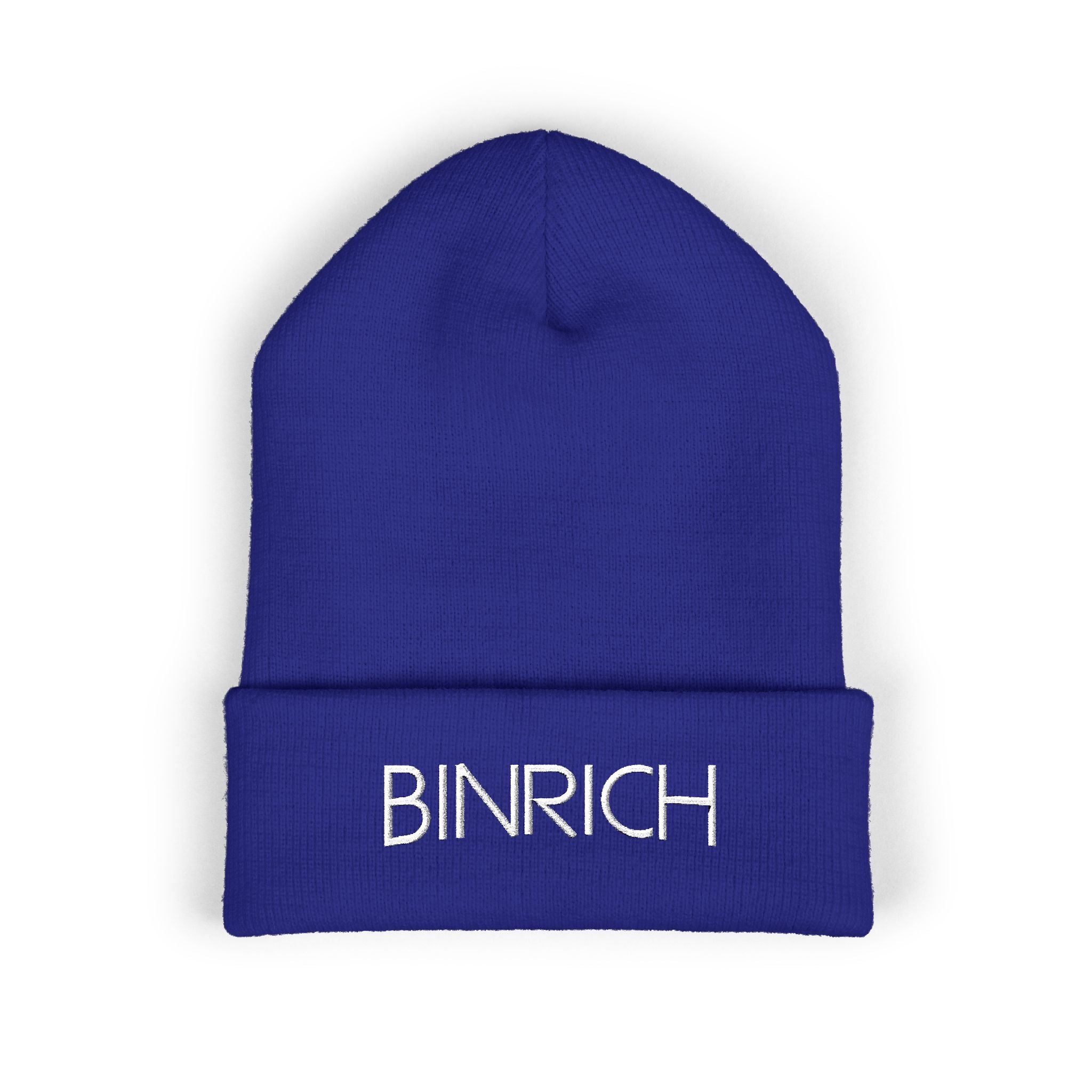Embroidered "BINRICH" Classic Cuffed Beanie — Warm Knit Winter Hat