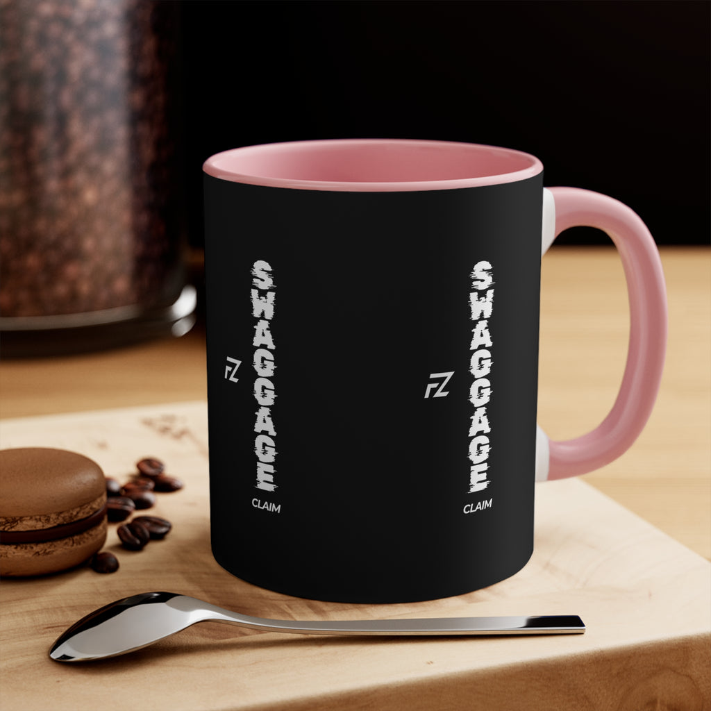 'Swaggage Claim' Vertical Logo Accent Mug — 11oz Coffee Cup