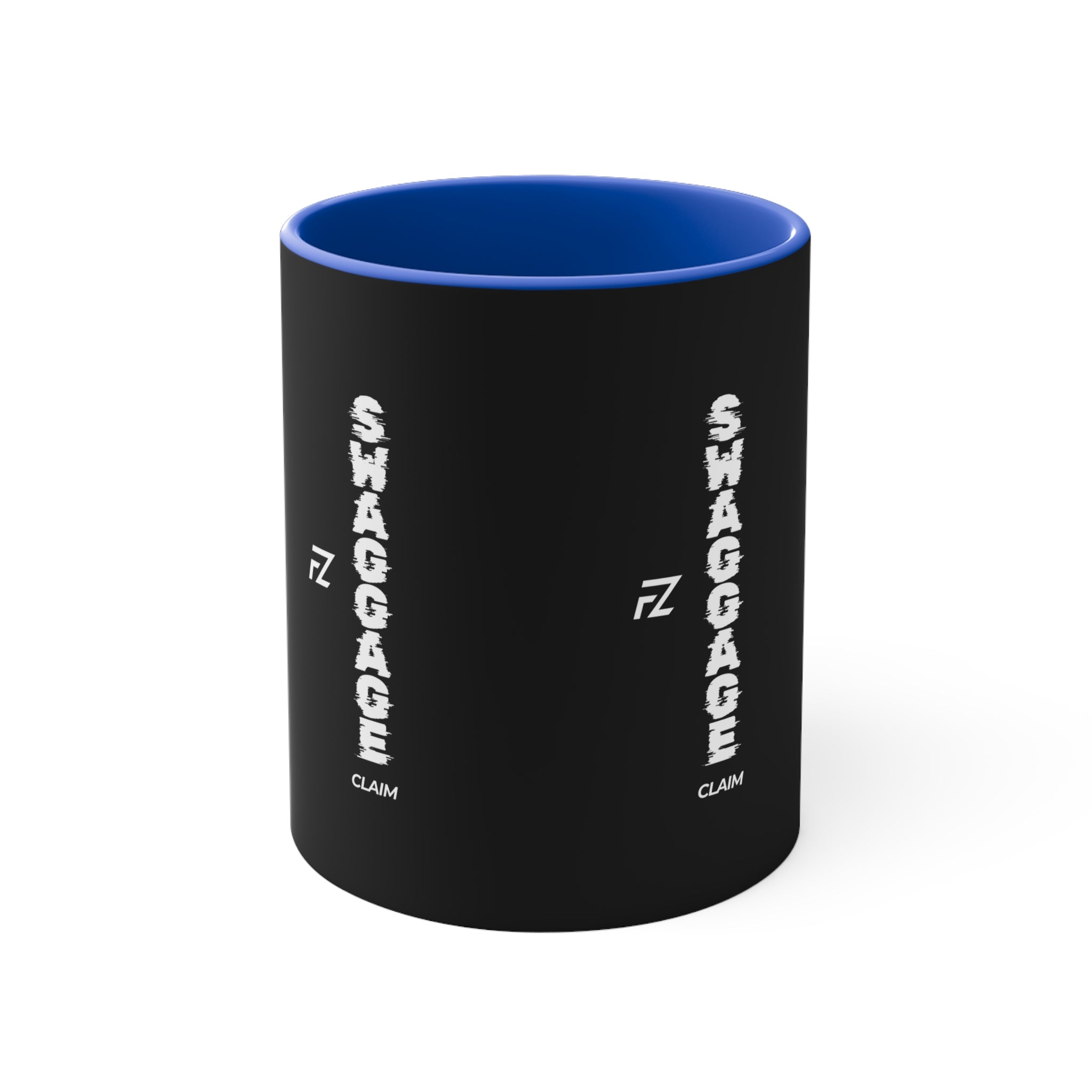 'Swaggage Claim' Vertical Logo Accent Mug — 11oz Coffee Cup