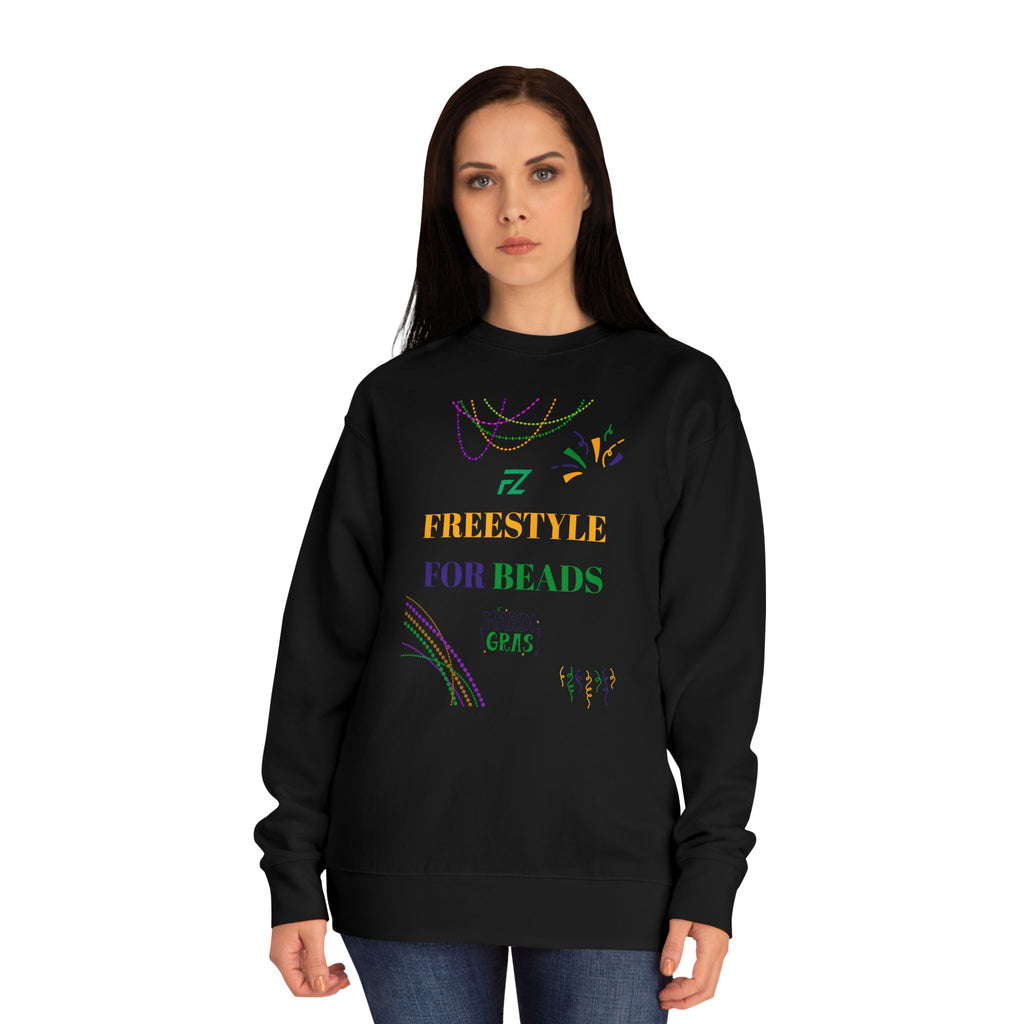 "Freestyle Four Beads" Crewneck Sweatshirt — Mardi Gras 2026