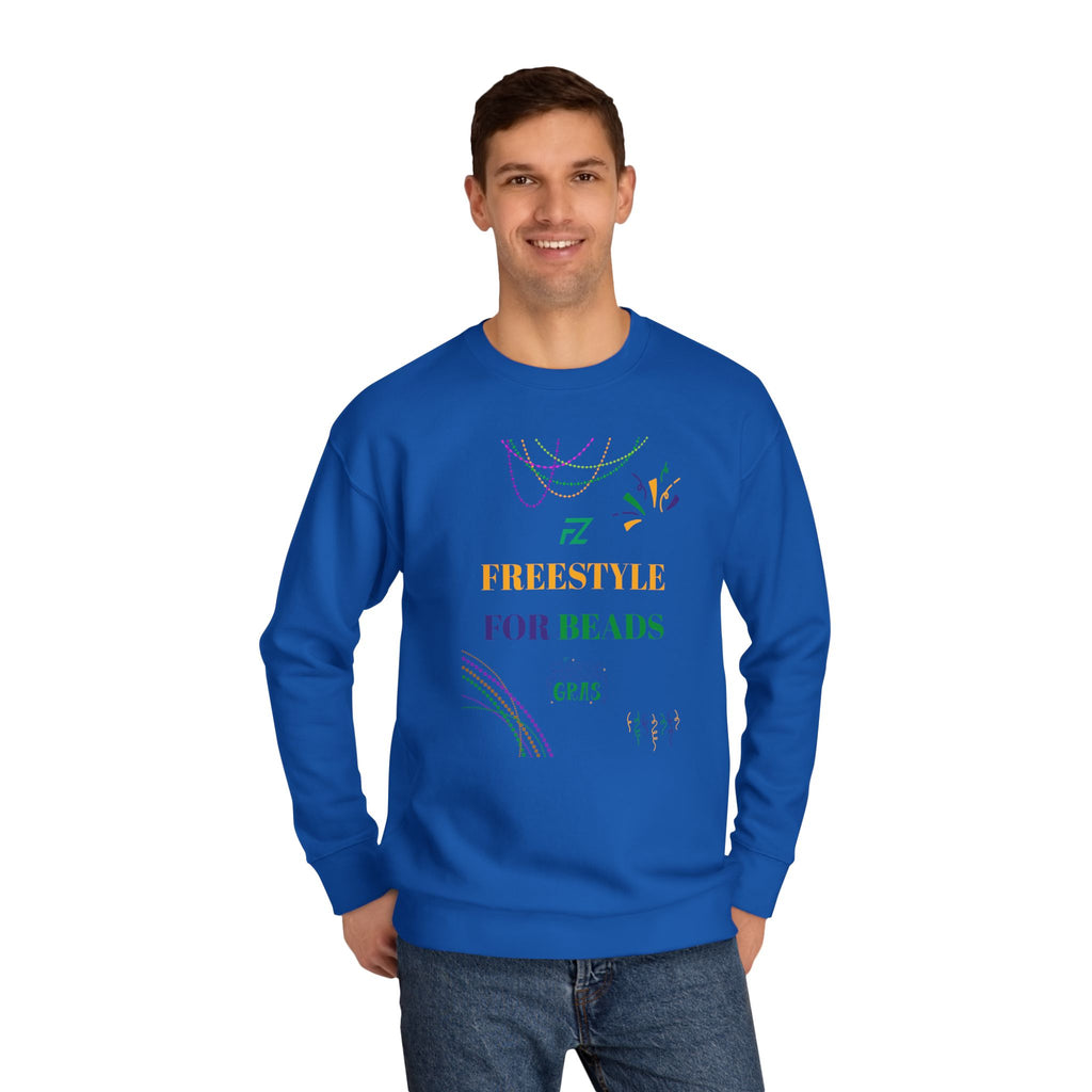 "Freestyle Four Beads" Crewneck Sweatshirt — Mardi Gras 2026