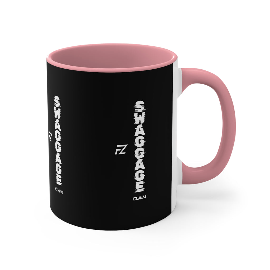 'Swaggage Claim' Vertical Logo Accent Mug — 11oz Coffee Cup