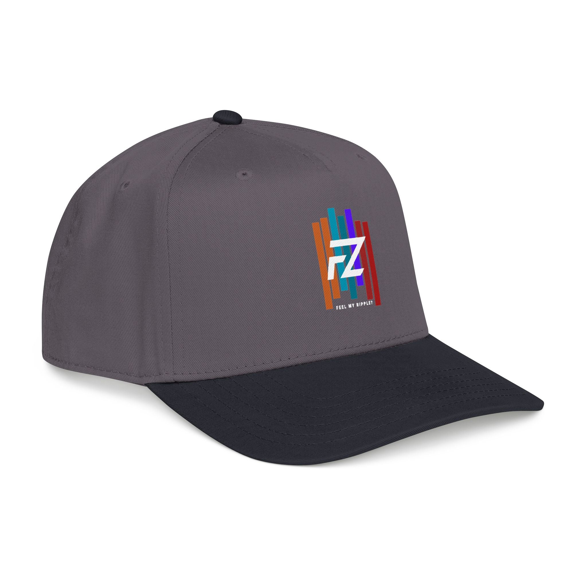 BARS FEEL MY RIPPLE? Mid Profile Baseball Cap — Colorful 'FZ' Retro Stripe Logo Hat
