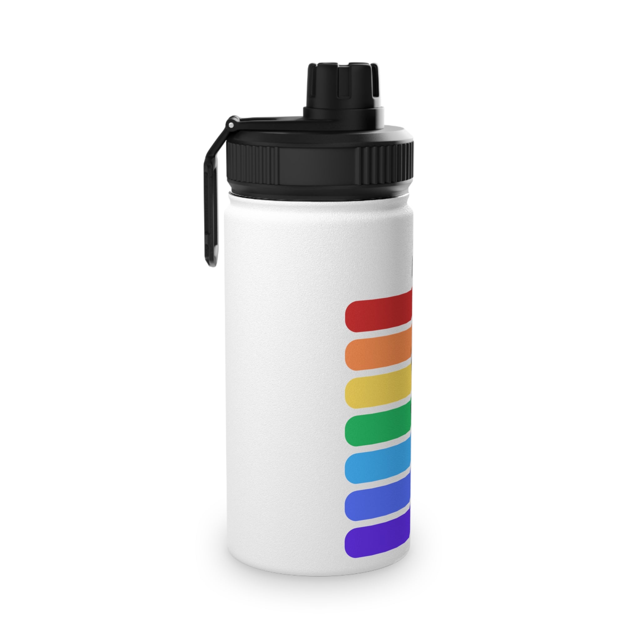 FZ Rainbow Stripes Stainless Steel Water Bottle with JUNCTION POINT logo — Sports Lid