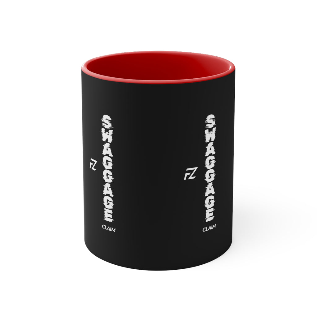 'Swaggage Claim' Vertical Logo Accent Mug — 11oz Coffee Cup
