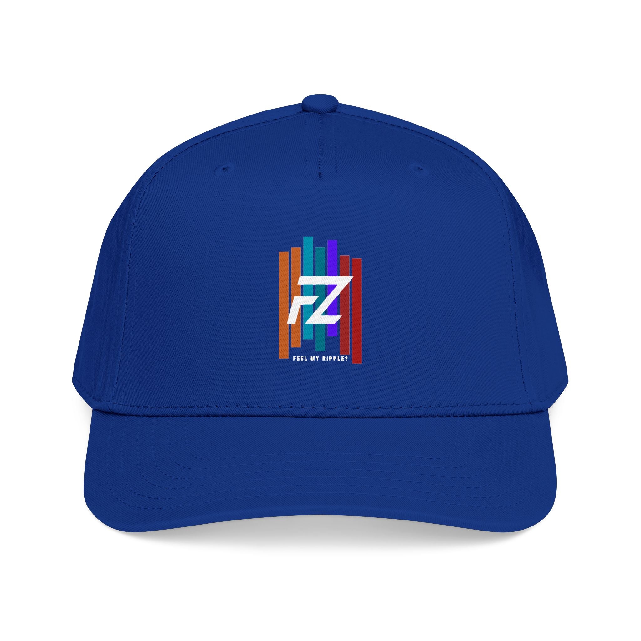 BARS FEEL MY RIPPLE? Mid Profile Baseball Cap — Colorful 'FZ' Retro Stripe Logo Hat