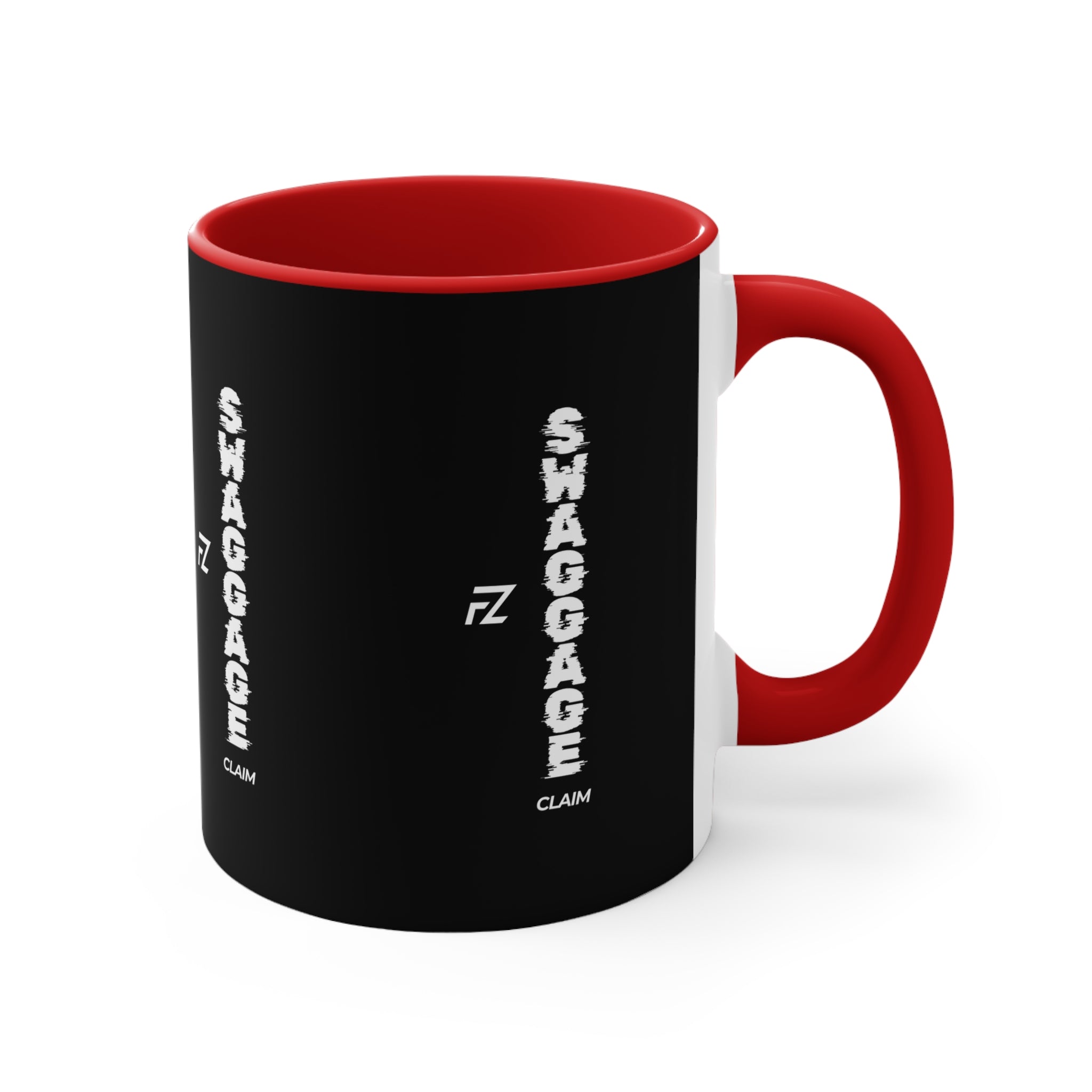 'Swaggage Claim' Vertical Logo Accent Mug — 11oz Coffee Cup