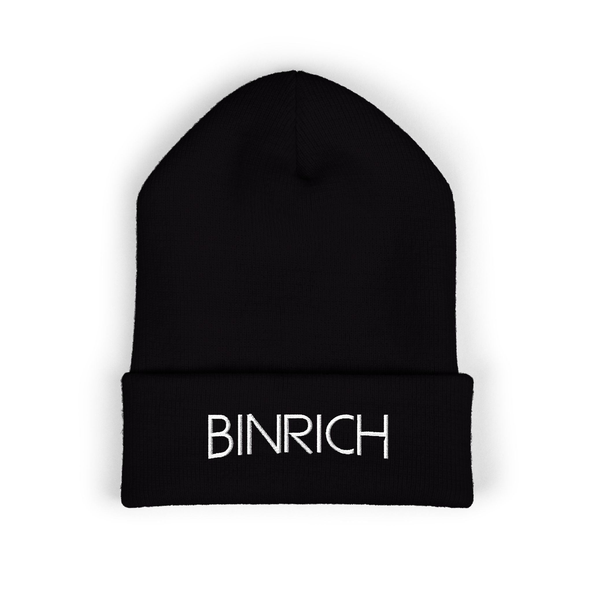 Embroidered "BINRICH" Classic Cuffed Beanie — Warm Knit Winter Hat