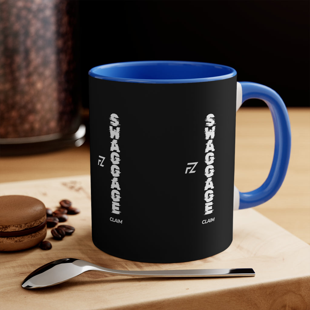 'Swaggage Claim' Vertical Logo Accent Mug — 11oz Coffee Cup