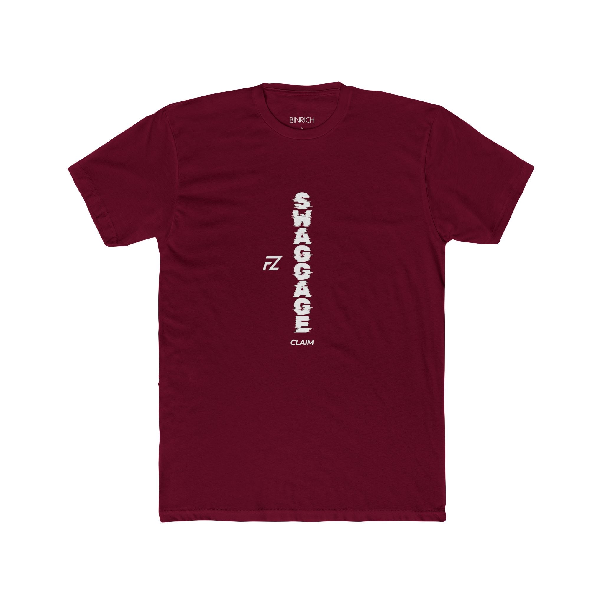 Vertical FZ "SWAGGAGE CLAIM" Graphic Tee — Streetwear Black Cotton Crew Shirt