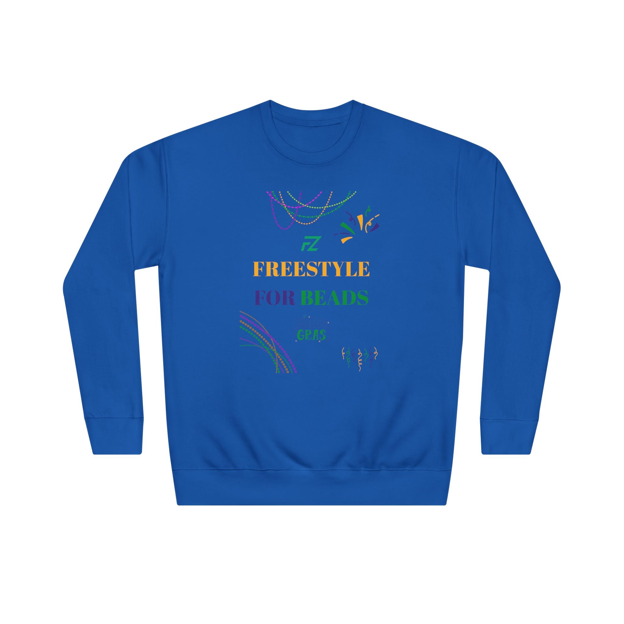 "Freestyle Four Beads" Crewneck Sweatshirt — Mardi Gras 2026