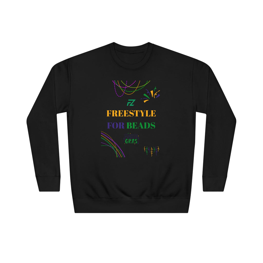 "Freestyle Four Beads" Crewneck Sweatshirt — Mardi Gras 2026