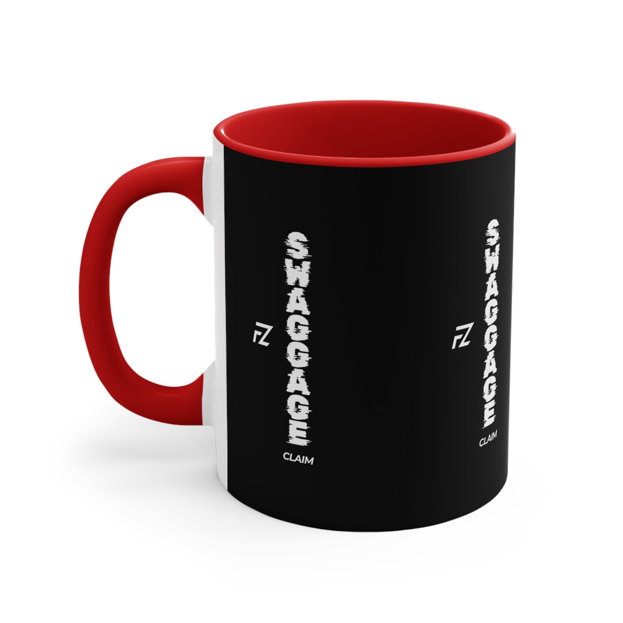 'Swaggage Claim' Vertical Logo Accent Mug — 11oz Coffee Cup