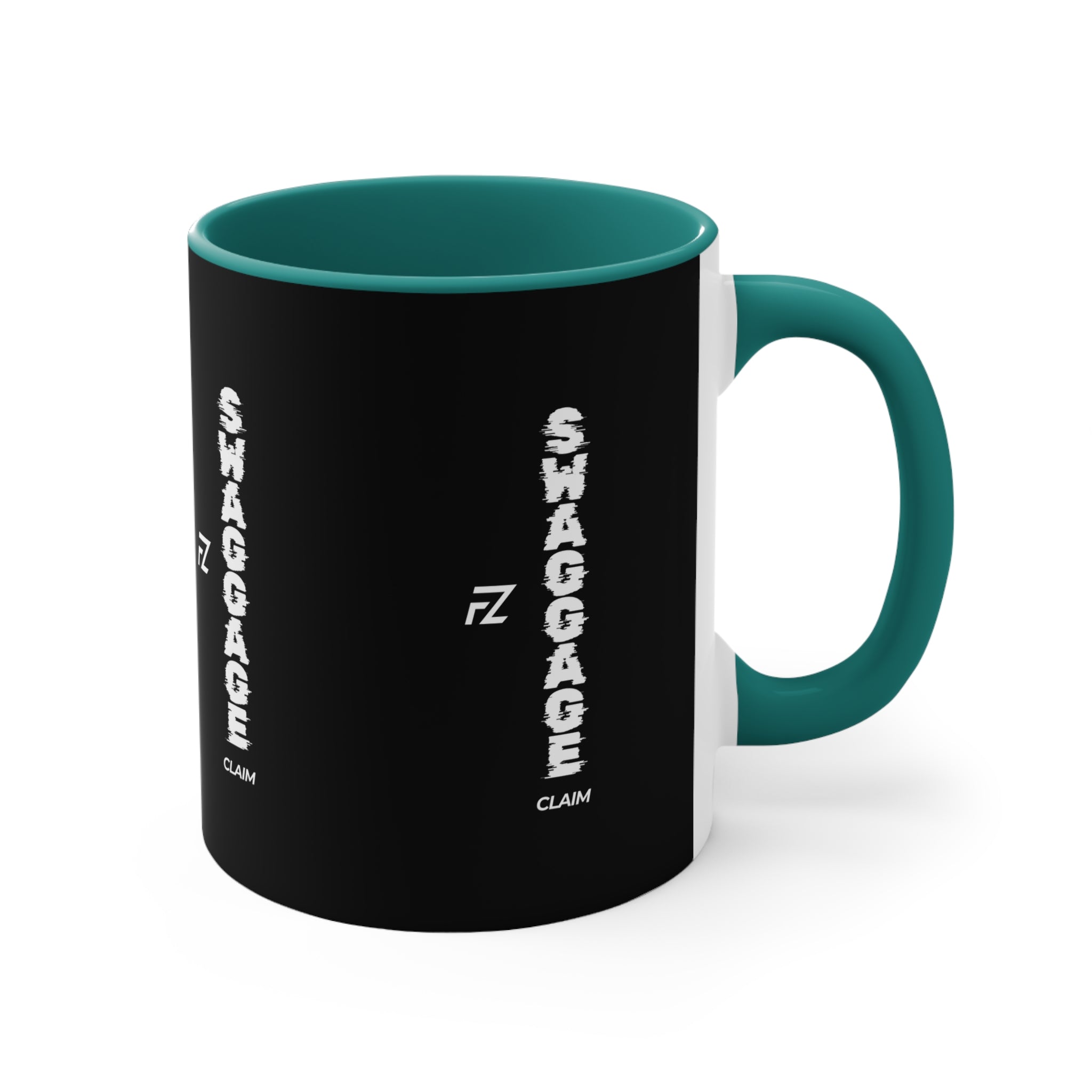 'Swaggage Claim' Vertical Logo Accent Mug — 11oz Coffee Cup