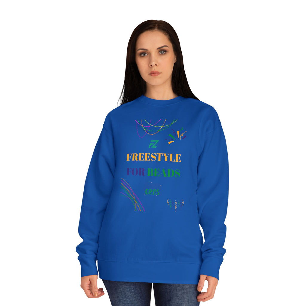 "Freestyle Four Beads" Crewneck Sweatshirt — Mardi Gras 2026