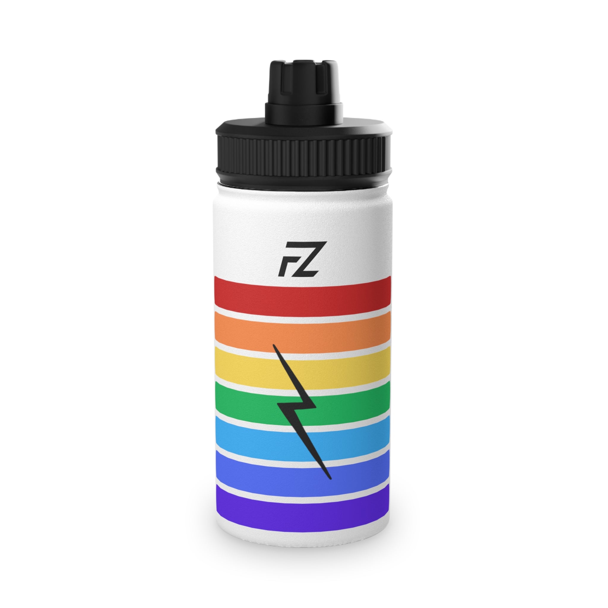 FZ Rainbow Stripes Stainless Steel Water Bottle with JUNCTION POINT logo — Sports Lid