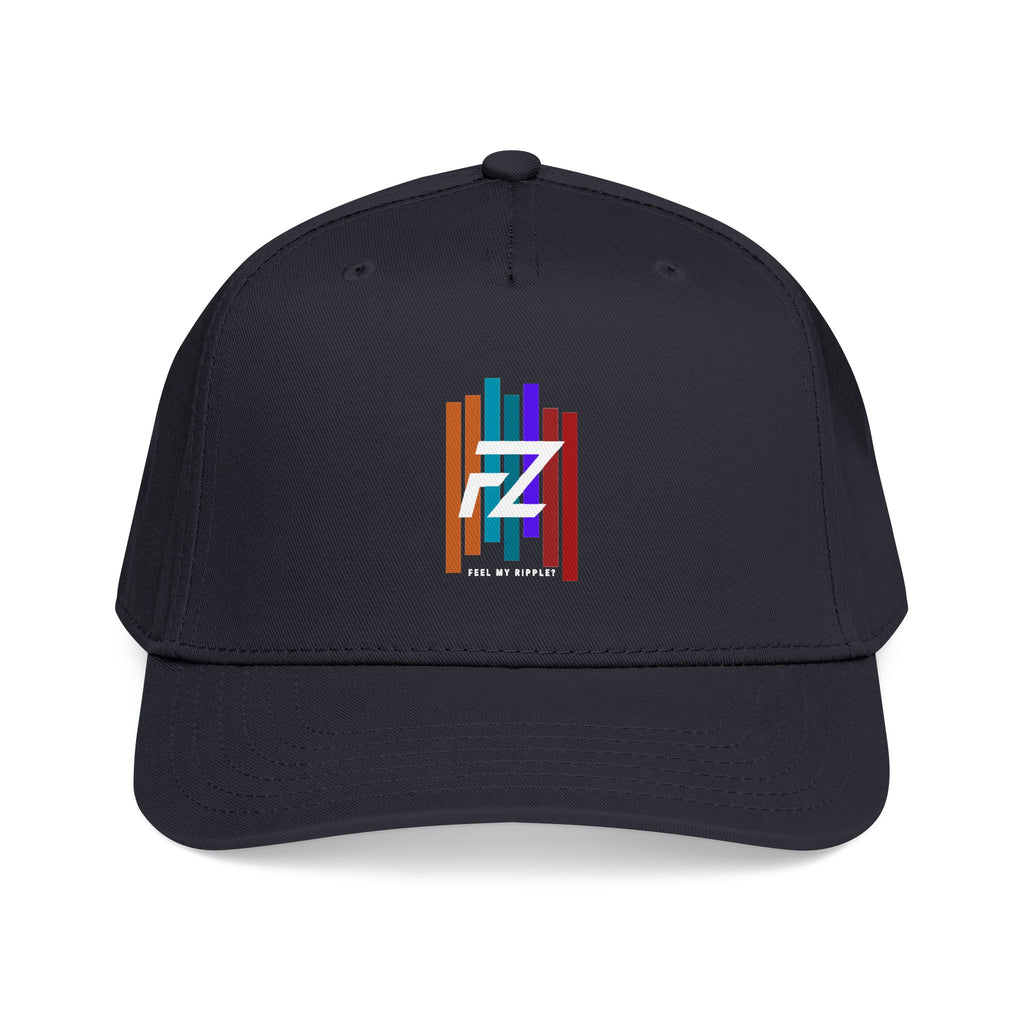 BARS FEEL MY RIPPLE? Mid Profile Baseball Cap — Colorful 'FZ' Retro Stripe Logo Hat