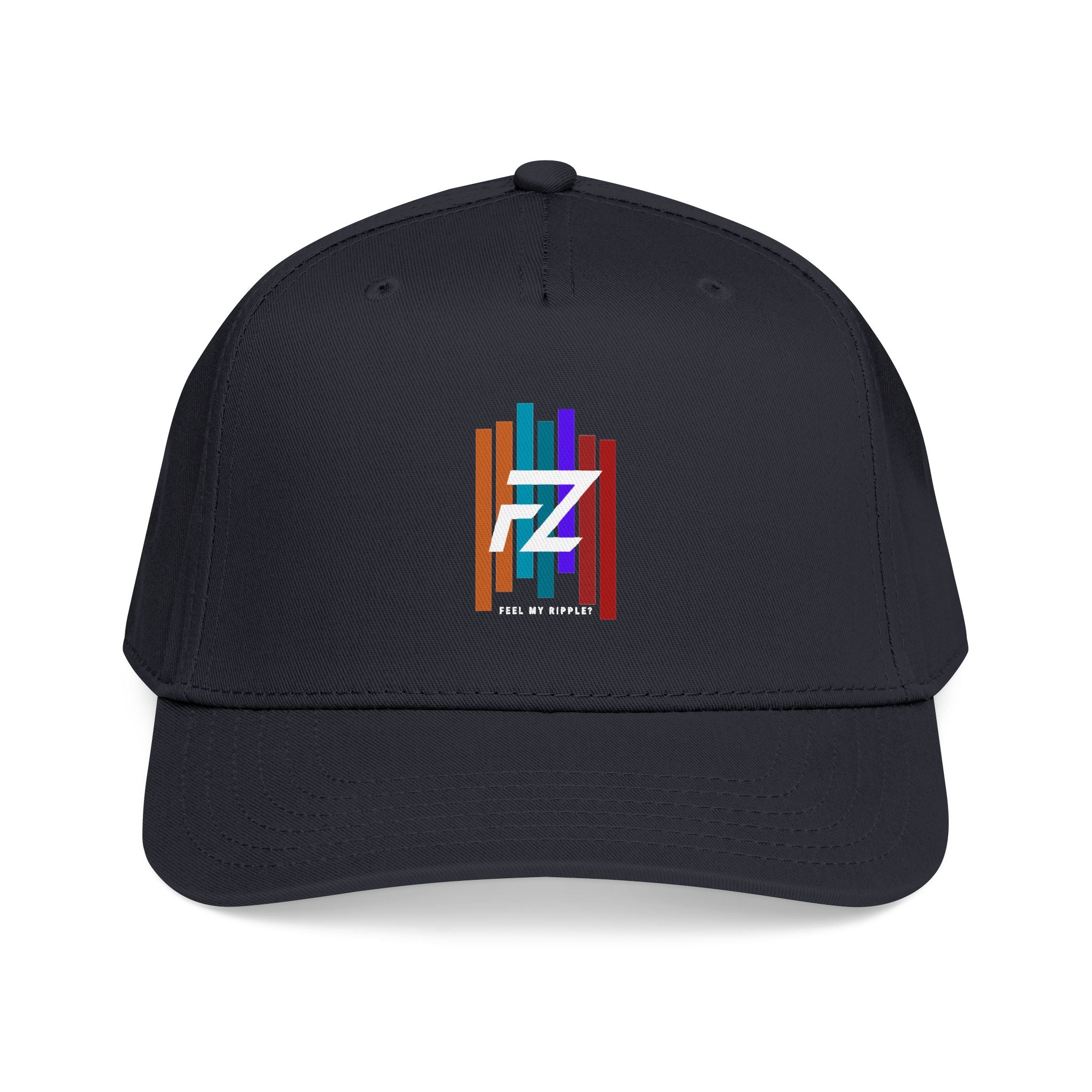 BARS FEEL MY RIPPLE? Mid Profile Baseball Cap — Colorful 'FZ' Retro Stripe Logo Hat