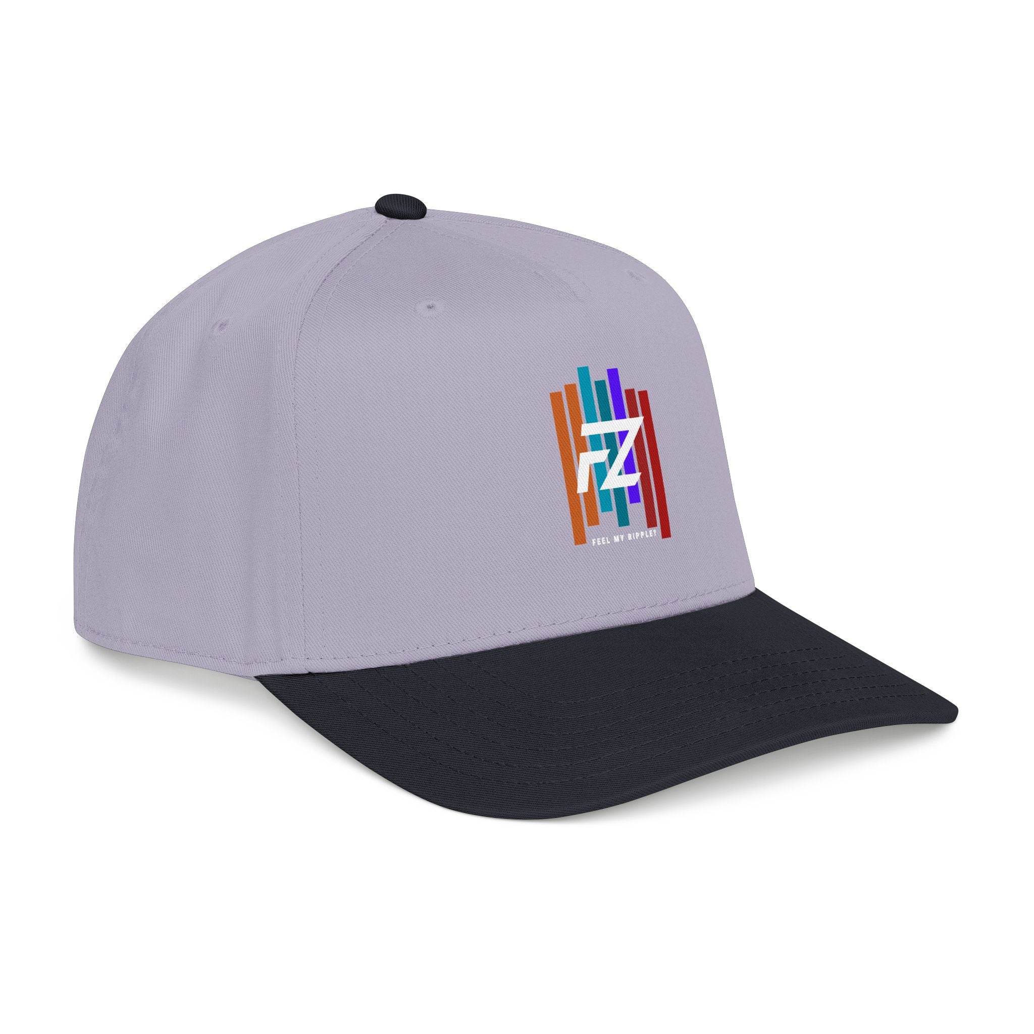 BARS FEEL MY RIPPLE? Mid Profile Baseball Cap — Colorful 'FZ' Retro Stripe Logo Hat